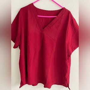 Sheen red textured shirt